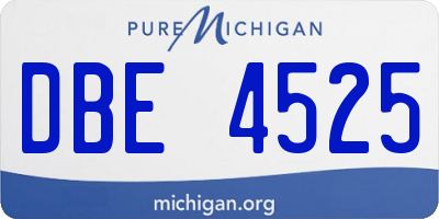MI license plate DBE4525