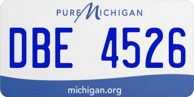 MI license plate DBE4526