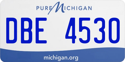 MI license plate DBE4530