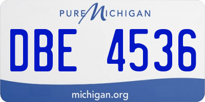 MI license plate DBE4536