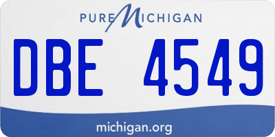 MI license plate DBE4549