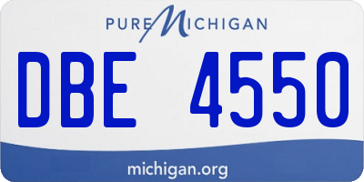 MI license plate DBE4550