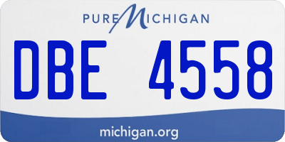 MI license plate DBE4558