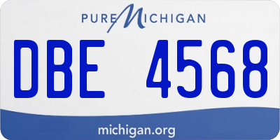 MI license plate DBE4568