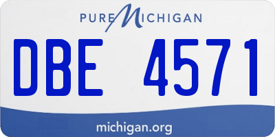 MI license plate DBE4571