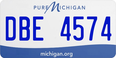 MI license plate DBE4574