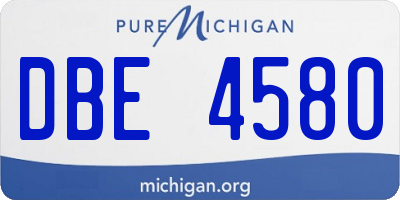 MI license plate DBE4580