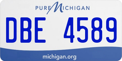 MI license plate DBE4589