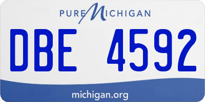 MI license plate DBE4592