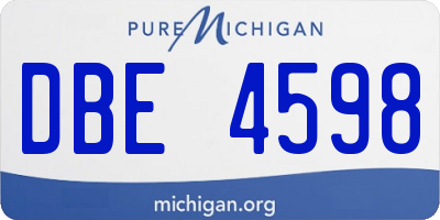 MI license plate DBE4598