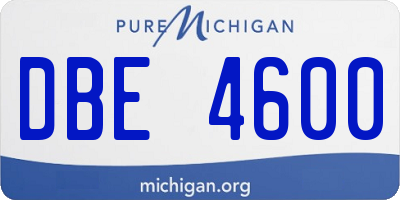 MI license plate DBE4600