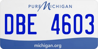 MI license plate DBE4603