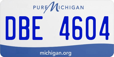 MI license plate DBE4604