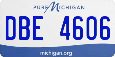 MI license plate DBE4606