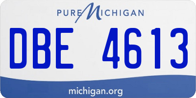MI license plate DBE4613