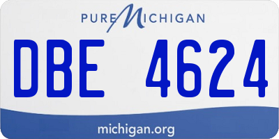 MI license plate DBE4624
