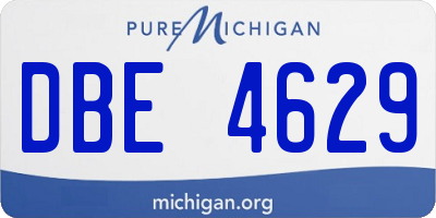 MI license plate DBE4629