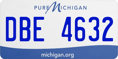 MI license plate DBE4632