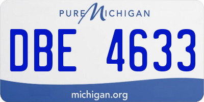 MI license plate DBE4633