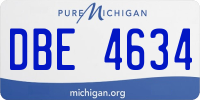 MI license plate DBE4634