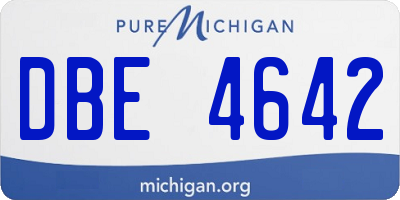 MI license plate DBE4642