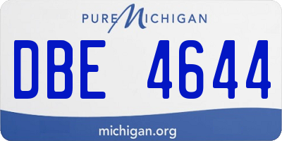 MI license plate DBE4644