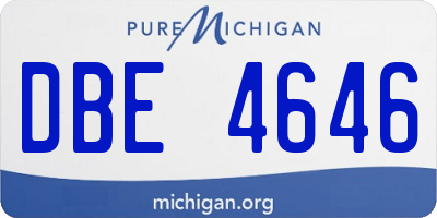 MI license plate DBE4646