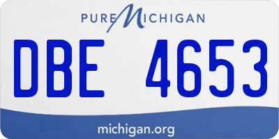 MI license plate DBE4653