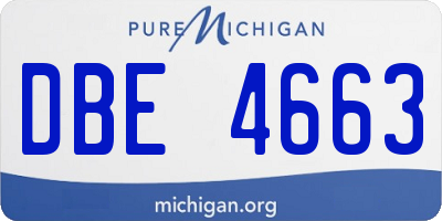 MI license plate DBE4663