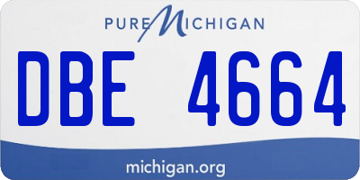 MI license plate DBE4664