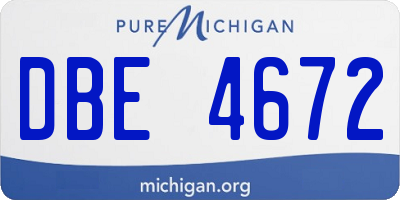 MI license plate DBE4672