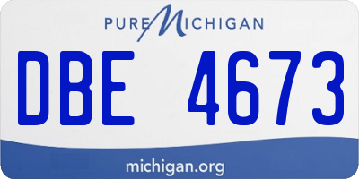 MI license plate DBE4673