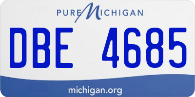 MI license plate DBE4685
