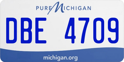MI license plate DBE4709