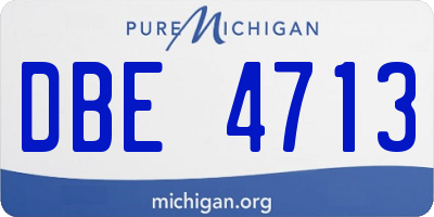MI license plate DBE4713