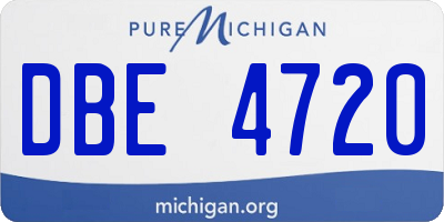 MI license plate DBE4720