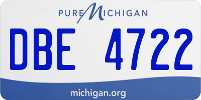 MI license plate DBE4722