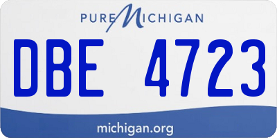MI license plate DBE4723