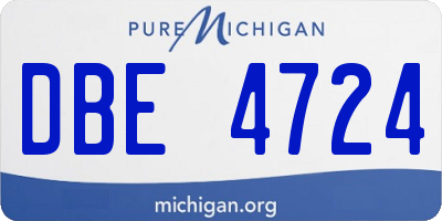 MI license plate DBE4724