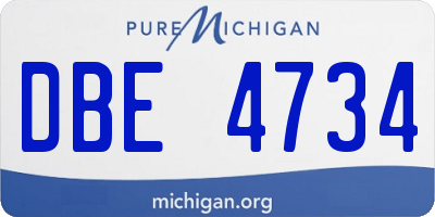 MI license plate DBE4734