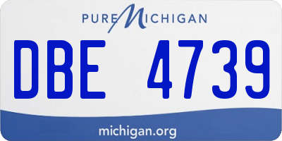 MI license plate DBE4739