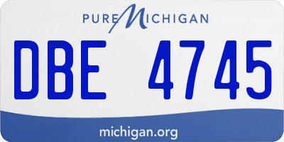 MI license plate DBE4745