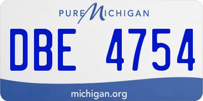 MI license plate DBE4754