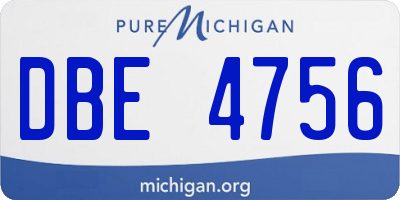MI license plate DBE4756