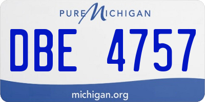 MI license plate DBE4757