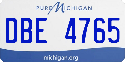 MI license plate DBE4765