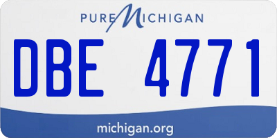 MI license plate DBE4771