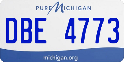 MI license plate DBE4773