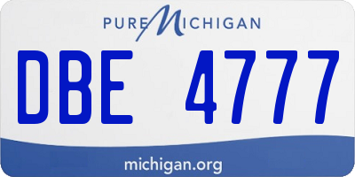 MI license plate DBE4777