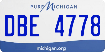 MI license plate DBE4778
